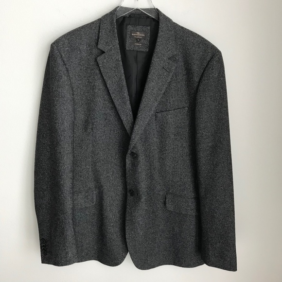 Rodd & Gunn Men's XL Grey Herringbone Sports Coat Blazer Italian Woven Wool - Picture 1 of 16
